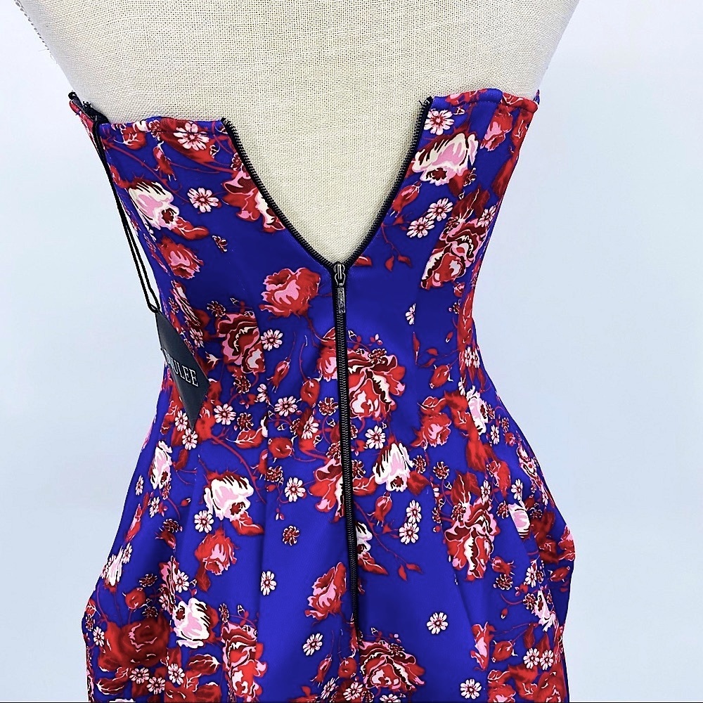 Boulee Ivy Strapless Corset Dress Rose Print - Picture 10 of 14